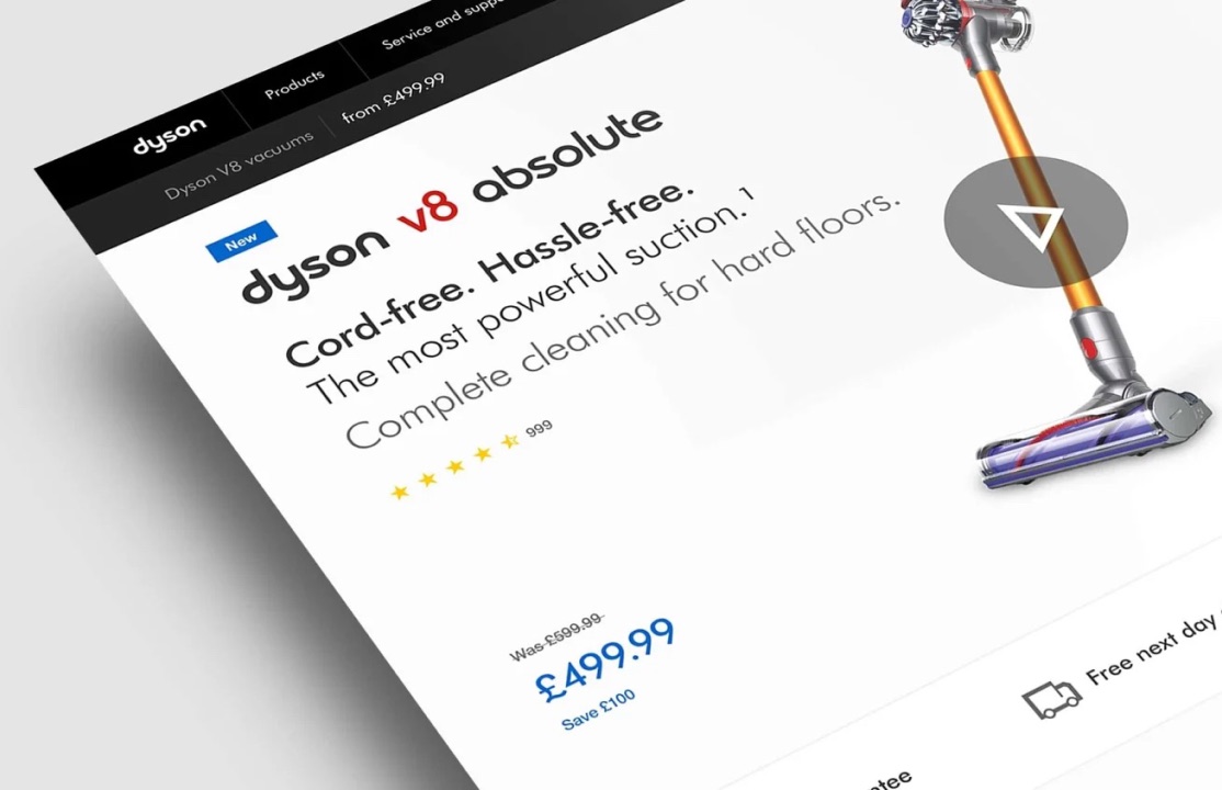 Dyson V8 Absolute product page