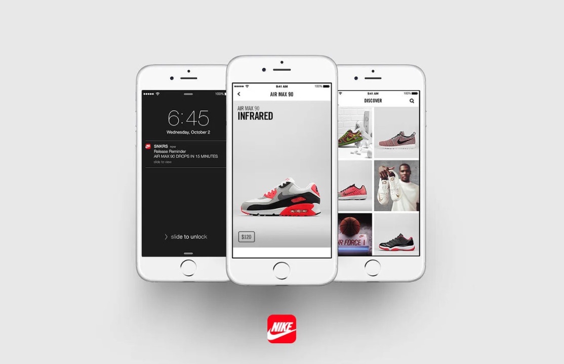 SNKRS app showing a Got 'Em screen next to sneakers